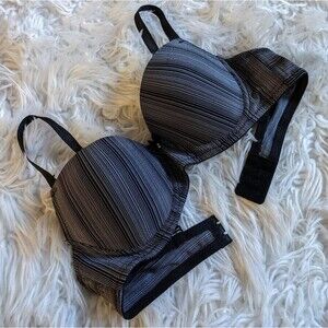 Sexy Pinstripe Bra with Removable Straps 32B